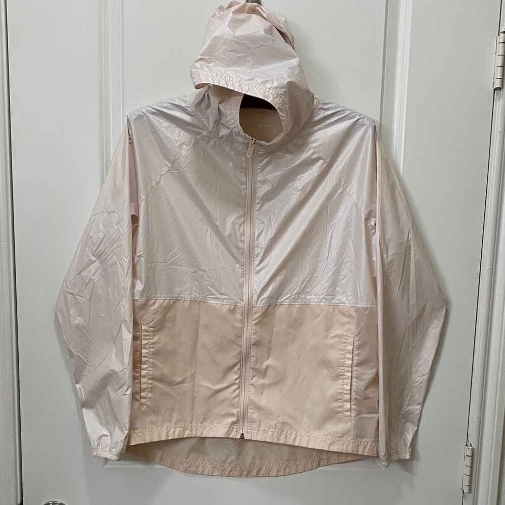 Under Armour Women's Light Pink Hooded Windbreaker Jacket